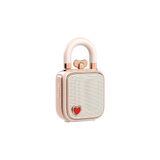 Mey İthalat Divoom Love-Lock Bluetooth Hoparlör, Küçük Taşınabilir Müzik Kutusu, Kablosuz Stereo Eşleştirme, Retro Ses Kutusu, Sevimli Masaüstü Dekorasyonu, Kızlar Için, Pembe