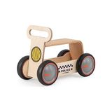 Mey İthalat Driveme Wood 3'ü 1 Arada Ahşap Ilk Adım Arabası, Bingit, Oyuncak Kutusu, Polis Arabası, Doğal Ahşap, 4 Tekerlekli - Çok Renkli
