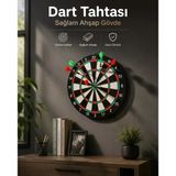 Mey İthalat® Duvara Monte Sağlam Ahşap Gövdeli Dart Tahtası Ev Ve Oyun Alanları İçin 17 İnç