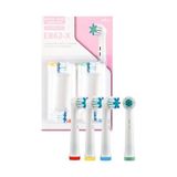 Mey İthalat EB62-X Hassas Bakım Diş Fırçası Yedek Başlığı, Oral-B ile Uyumlu, Ultra Ince Kıllar, Hassas Diş ve Diş Etleri Için, 4'lü Paket - Çok Renkli