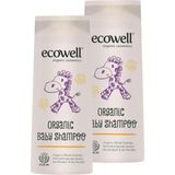 Mey İthalat Ecowell Bebek Saç & Vücut Şampuanı Set, Organik & Vegan Sertifikalı, Parabensiz Doğal Konak Önleyici 2X300ML