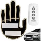 Mey Ithalat® El Orta Parmak LED Kumandalı Araç Içi Reflektör Arka Cam El Simgesi - 00 Beyaz - Belirtilmemiş