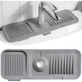 Mey İthalat Elastik Musluk Matı Su Tutucu Düzenleyici Kaydırmaz Taban Organizer Mutfak Banyo Lavabo, Antrasit