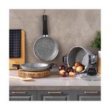 Mey İthalat Eternal Derin Tencere 18 Cm+Sahan 18 CM+TAVA18 Cm-Gri - Çok Renkli - 10 x 10 cm