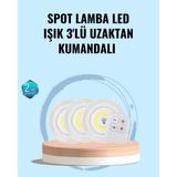 Mey Ithalat® Ev Ofis Kamp Için Uygun Uzaktan Kumandalı Yapışkanlı Kablosuz LED Spot Lambalar - Renkli
