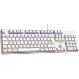 Mey İthalat Everest Kb-Mekanik 1 Lumos USB Rainbow Aydınlatmalı Full Anti-Ghosting Mekanik Gaming Oyuncu Klavye (Beyaz (Blue Switch))