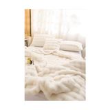 Mey İthalat Evlen Home Collection Kürk Yorgan Çift Kişilik Dolgulu Peluş Yumuşak Wellsoft Çift Taraflı Yatak Örtüsü 3 Parça Set Loria Beyaz - Çok Renkli