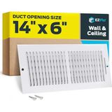Mey İthalat Ez-Flo 61613 Havalandırma Kapağı, 36X15 cm Duvar/tavan, Iki Yönlü Ventilasyon, Çelik Hvac, Beyaz