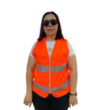 Mey İthalat Fermuarlı Turuncu İkaz Yeleği XL Beden 59 cm