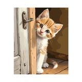 Mey İthalat Fırça, Sayılarla Boyama Tuval Hobi Seti ve Boya Dahil Set (Çıtalı) 40X50 Cm, Kendin Yap Sayılarla Tuval Boya Kiti (Kasnaklı) (40X50, Kapı Arkası Kedi) - Çok Renkli - Standart - Otomatik