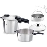 Mey İthalat Fissler Vitaquick Premium 6+3,5 Litre Düdüklü Tencere + Buharda Pişirme Aparatı