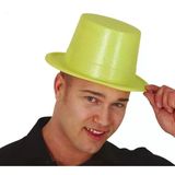 Mey İthalat® Floresan Sarı Renk Simli Uzun Fötr Melon Şapka 12 Cm