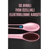 Mey İthalat® Fön Tarağı Saç Düzleştirici Sıkı Dişli Isı Ayarlı Elektriklenme Karşıtı