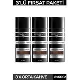 Mey İthalat Fontenay Saç Dolgunlaştırıcı Keratin Fibers Orta Kahve Topik Saç Tozu 50GR X3