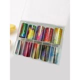Mey İthalat Fontenay Tırnak Süsleme Folyo, Nail Art Tırnak Süsleme Folyo Seti 10'lu NO:2177 Çok Renkli
