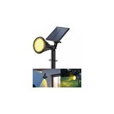Mey İthalat Forlife Gün Işığı18 LED Spot Güneş Enerjili Bahçe Aydınlatma Lambası, Fotoselli, Spike Aplik, 18W Su Geçirmez Dış Mekan Solar Lamba, Ağaç, Veranda, Havuz, Duvar ve Zemin Montajına Uygundur 42 cm