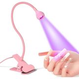 Mey İthalat Gaman Masa Sabitlemeli Uv LED Kurutucu Lamba Jel Tips Kurutucu Oje Kurutucu 3W Pembe