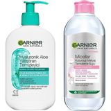 Mey İthalat Garnier Hyaluronik Aloe Nemlendiren ve Yatıştıran Temizleyici 250 ml & Micellar Kusursuz Makyaj Temizleme Suyu 400 ml Cilt Bakım Seti