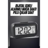 Mey Ithalat® Gece Dijital Masa Saati Dijital Alarmlı LED Ekran Pilli Çalar Saat