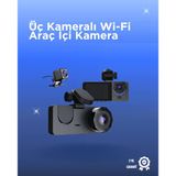 Mey İthalat® Gelişmiş G-Sensörlü Üçlü Araç Kamerası – 5” Lcd Ekran Hareket Algılama