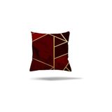 Mey İthalat Geometrik Patchwork Çiçek Etnik Gizli Fermuarlı Yastık Kılıfı, Bordo-Gold 45 x 45 - Çok Renkli