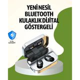 Mey İthalat® Gerçek Kablosuz Kulaklık – Bluetooth 5.0, Şarj Kutulu, Parmak İzi Kontrollü