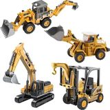 Mey İthalat Giffy/oyuncak Kutulu Metal Başlıklı Iş Makinaları Seti Kepçe Bulldozer Forklift 4 Ü 1 Arada Set Sürtmeli 1:70 Ölçek Full Metal Başlık Rc Iş Makinası Setleri