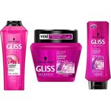 Mey İthalat Gliss Supreme Length Saç Bakımı 3'lü Set, Şampuan, Maske, Krem
