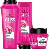 Mey İthalat Gliss Supreme Length Uzun Saçlara Özel Bakım Seti, Şampuan 500 Ml, Saç Kremi 360 Ml, Maske 300 ml