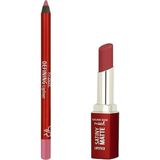 Mey İthalat Golden Rose Mood Lip Combo Set - Defining Dudak Kalemi No:11 - Satiny Matte Ruj No:04 2 Adet Ürün