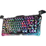 Mey İthalat Gravastar Mercury V75 Pro He Hall Effect Manyetik Switch Gaming Klavye, Hot-Swappable, Rapid Trigger, 8000Hz, 0.125MS Ultra Düşük Gecikme, Kablolu, Rgb Işıklı, Ingilizce Q, Neon Graffiti