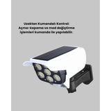 Mey Ithalat® Güneş Enerjili Kamera Görünümlü Hareket Sensörlü LED Duvar Lambası Uzaktan K - Renkli