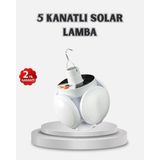 Mey Ithalat® Güneş Enerjili ve USB Şarjlı LED Kamp Lambası – 5 Farklı Işık Modlu, Askıl - Renkli - 1 W