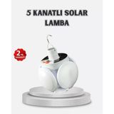 Mey İthalat® Güneş Enerjili Ve Usb Şarjlı Led Kamp Lambası – 5 Farklı Işık Modlu, Askılı Tasarım