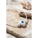 Mey İthalat® Handmade Bohem Beyaz Nazar Kolye
