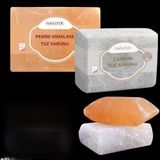 Mey İthalat Hanzade Bitkisel Çankırı Tuz Sabunu + Himalaya Tuz Sabunu 2'li Set 300-350 gr Zengin Mineralli Doğal Saf Kaya Tuzu Sabunu