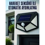 Mey Ithalat® Hareket Sensörlü Güneş Enerjili Duvar Lambası Dış Mekan Için Güçlü LED Ay - Renkli