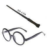 Mey İthalat Harry Potter Asası 30 Cm Ve Siyah Çerçeveli Harry Potter Gözlüğü Seti