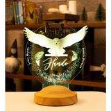 Mey İthalat Harry Potter Hediyesi Hogwarts Hedwig 3D LED Lamba, Hediye Baykuş Gece Lambası