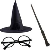 Mey İthalat Harry Potter Şapkası Gözlük ve Asa Cosplay Parti Doğum Günü Cadılar Bayramı Seti 1450