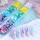 Mey İthalat Holografik Yuvarlak Tırnak Süsleme Folyo Pulları Renkli Nail Art