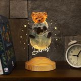 Mey İthalat Hoş Geldin Bebek Hediyesi Ayıcık Gece Lambası, Isimli Teddy Bear Doğum Günü Hediyesi, Çocuk Odası Hediyesi Ayı Teddy LED Lamba Aydınlatması