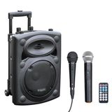 Mey İthalat Ibiza - PORT8VHF-BT - Taşınabilir Hoparlör, 8 Inç (20,3 Cm)/maks. 400W, 2 Mikrofonlu (Kablolu ve Vhf), Uzaktan Kumanda ve Koruyucu Kılıf - Bluetooth, Usb, Sd - 4-6 Saat Bağımsız Çalışma Süresi
