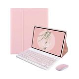 Mey İthalat iPad Air 4 10.9'' ile Uyumlu Bluetooth Klavye ve Mouse + Standlı Kılıf - Bkk6 Pembe - Çok Renkli