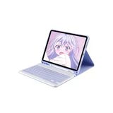 Mey Ithalat® iPad Pro 12.9 (2024) Kılıf KC01 Smart Klavyeli Tablet Kılıfı - Lila