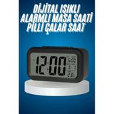 Mey Ithalat® Işıklı Dereceli Masa Ofis Saati Alarmlı Termometre Takvim Çalar Saat