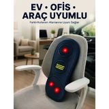 Mey İthalat® Isıtmalı Bel Masaj Minderi Ev Ofis Araç Uyumlu Titreşimli Destek
