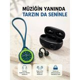 Mey İthalat® Kablosuz Kulaklık Ve Yeşil Askılı Çanta Charm Saat Kampanya Seti Şarj Kutulu Bluetooth Kulaklık