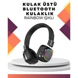 Mey İthalat® Kablosuz Rgb Işıklı Katlanabilir Bluetooth Kulak Üstü Kulaklık