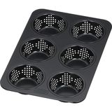 Mey İthalat Kaiser Ilham Veren Küçük Ekmek Pişirme Kalıbı Delikli 28 x 19 Cm, 6 Küçük Ekmek Için Pişirme Kalıbı, Yapışmaz Kaplamalı, Ekşi Hamuruna Dayanıklı